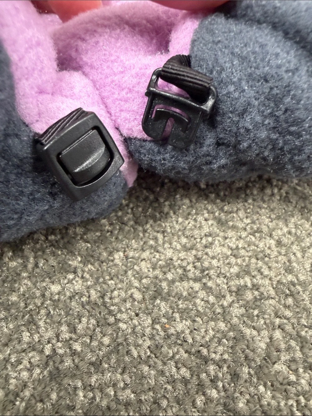 L.L. Bean Mittens Toddler Kids 12-24 months Light Purple Navy Fleece Snow Winter